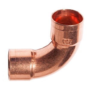 Отвод медный 90 градусов двухраструбный удлиненный 5002L ГОСТ 32590-2013