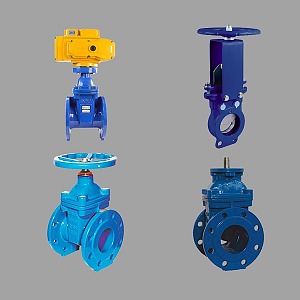 Задвижка клиновая обрезиненная Dendor 47GV Ду100 Ру10 фланцевая чугунная со штурвалом