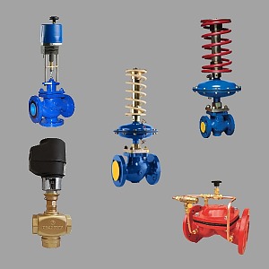 Клапан двухходовой КМ124Р Ду15 Ру16 резьбовой с приводом AQT 1000.A-1R