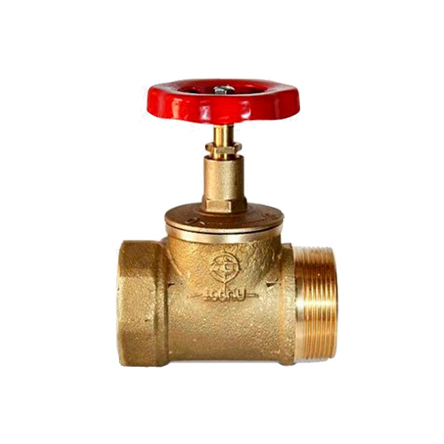 Клапан пожарный латунный прямоточный КПЛП-50 муфта-цапка 15Б3Р